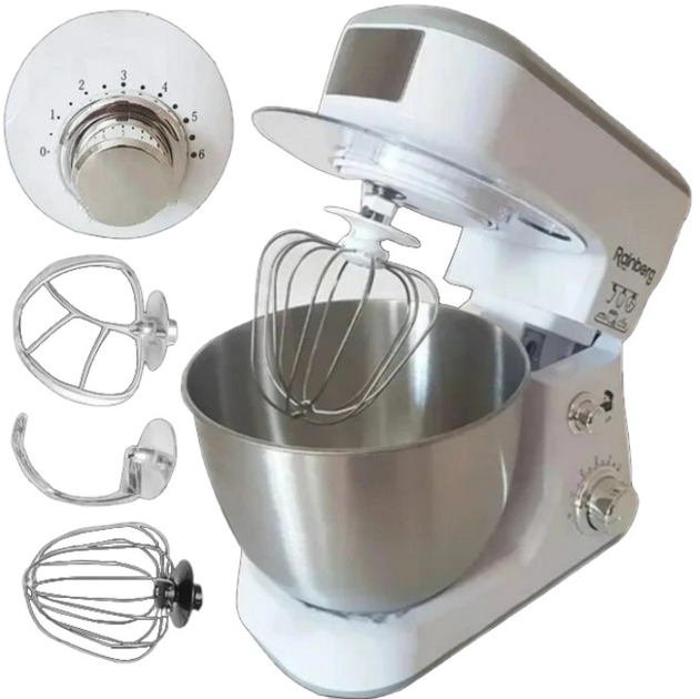 Кухонный комбайн Rainberg RB-8082 3200 Вт, планетарный миксер тестомес ...