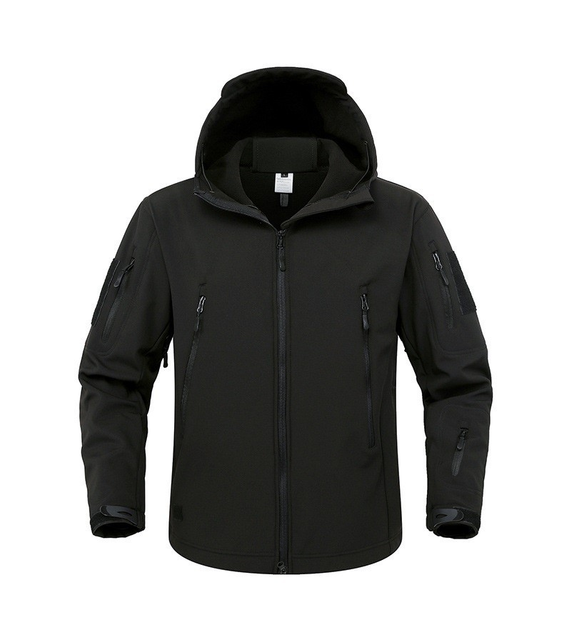Куртка / ветровка тактическая Softshell black (черный) софтшелл Размер XXL - изображение 2