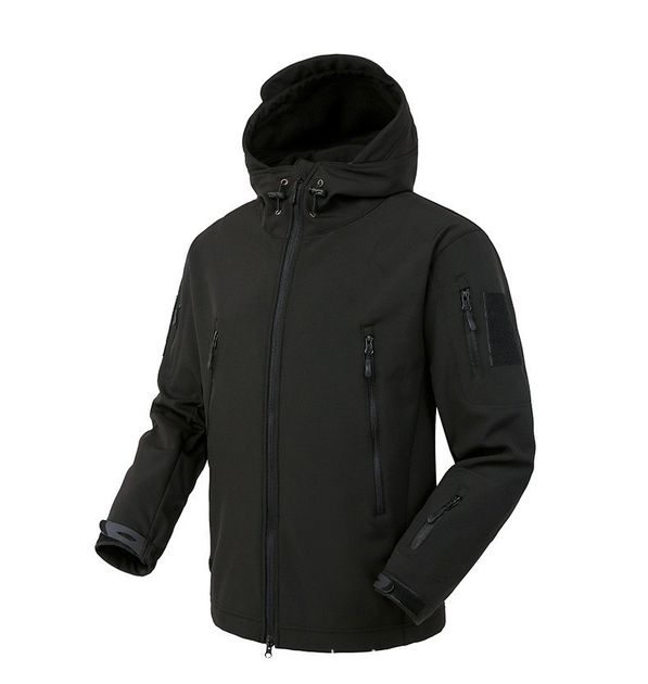 Куртка / ветровка тактическая Softshell black (черный) софтшелл Размер S - изображение 1