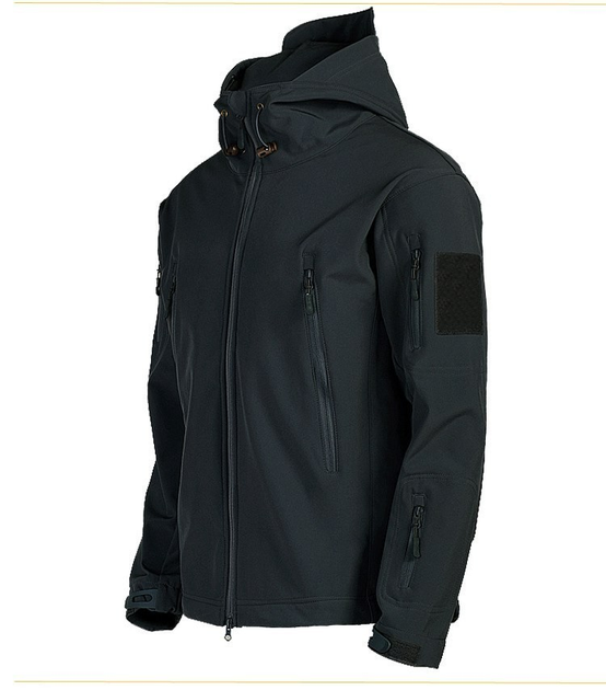 Куртка тактическая SOFTSHELL BLACK XXL 26670 - изображение 1