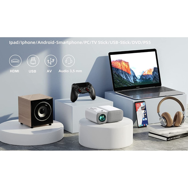 Мультимедійний портативний проектор Jimveo C11 Full HD 7500 Лм Wi-Fi f2 ...