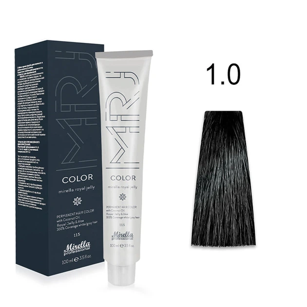 Краска для волос 1.0 черный Royal Jelly Color Mirella 100 мл - Фото 1 Краска для волос 1.0 черный Royal Jelly Color Mirella 100 мл - изображение 1