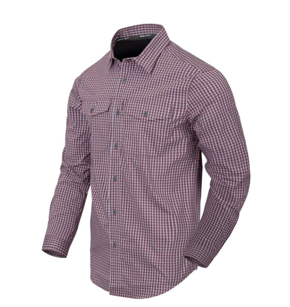 Рубашка (Скрытое ношение) Covert Concealed Carry Shirt Helikon-Tex Scarlet Flame Checkered XXL Тактическая мужская - изображение 1
