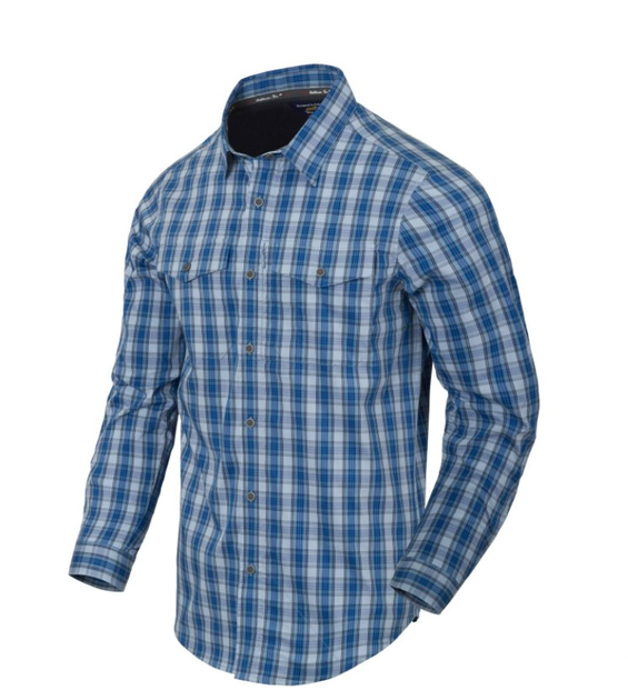 Рубашка (Скрытое ношение) Covert Concealed Carry Shirt Helikon-Tex Ozark Blue Plaid M Тактическая мужская - изображение 1