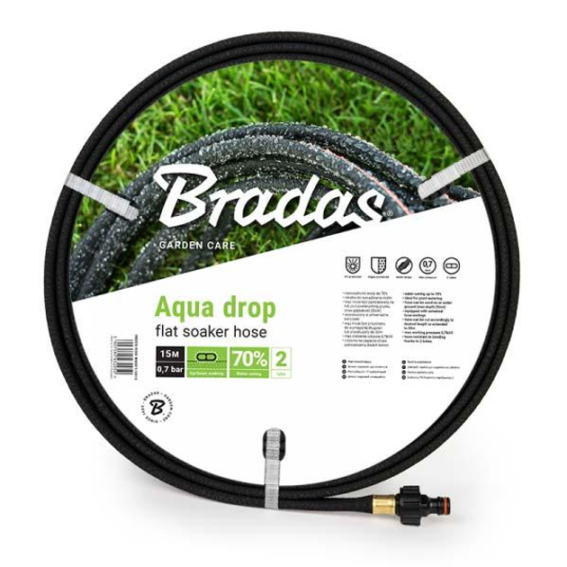 Сочащийся шланг AQUA-DROP FLAT 1/2" – 15м Bradas – купить онлайн на ROZETKA