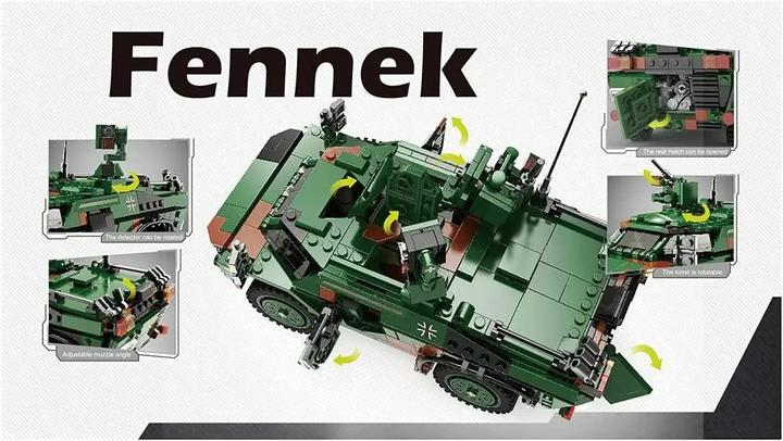 Конструктор военный Бронетранспортер Fennek 692 детали - изображение 5