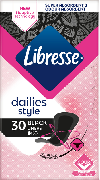 Прокладки гігієнічні щоденні Libresse Dailies Black Чорні 1 крапля 30 шт (7322540919516) - зображення 2