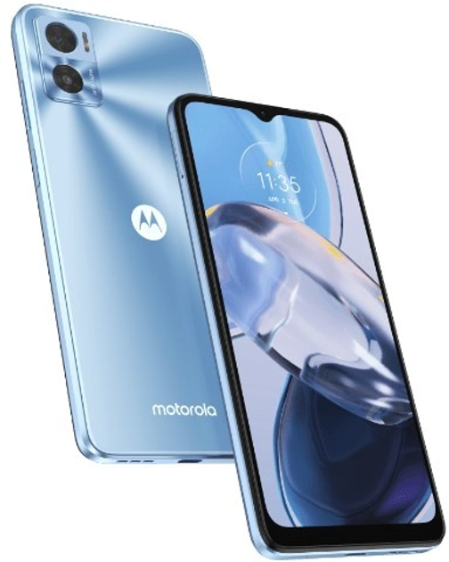 Мобільний телефон Motorola Moto E22 3/32GB Crystal Blue - зображення 2