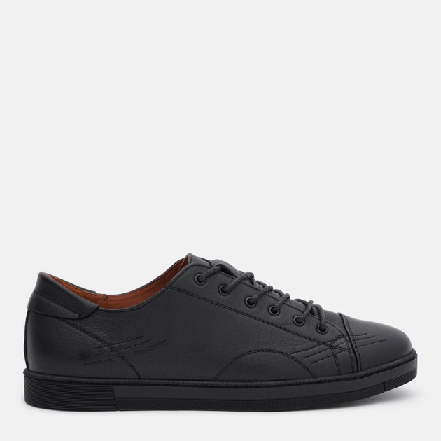 Акція на Чоловічі кеди низькі Prime Shoes 333 Black Leather 12-333-30120 40 26.5 см Чорні від Rozetka