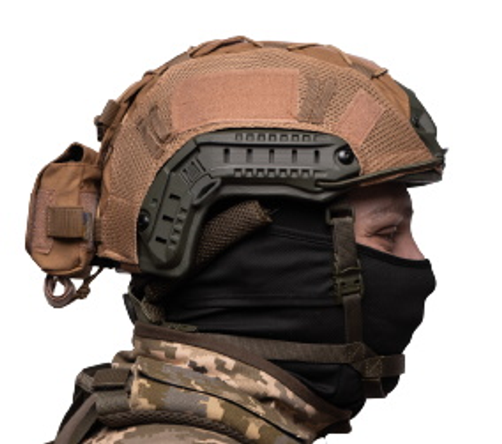 Комплект кавер для шлема Fast и подсумок карман (противовес) для аксессуаров на кавер кайот - зображення 1