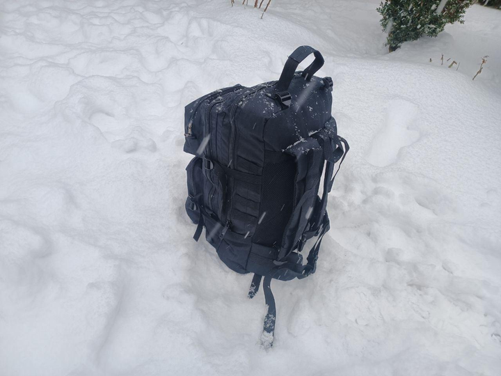 Військовий рюкзак на 60 літрів із системою MOLLE тактичний армійський рюкзак колір чорний для ЗСУ - зображення 1