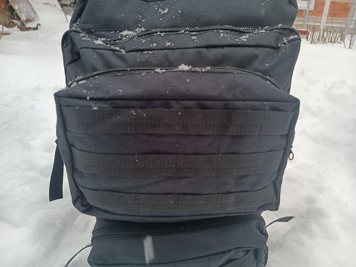 Военный рюкзак на 60 литров с системой MOLLE тактический армейский рюкзак цвет черный для ВСУ - изображение 2