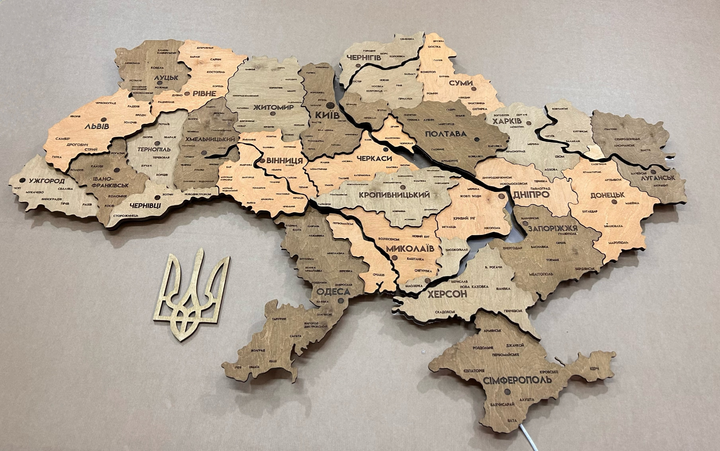 Деталізована карта України Factura з підсвіткою річок та по контуру ...