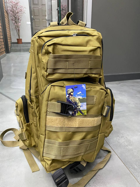 Військовий рюкзак 35 л Accord, колір Песковий, тактичний рюкзак для військових, армійський рюкзак, рюкзак для солдатів - зображення 1
