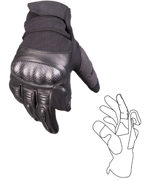 Рукавиці Mil-Tec Шкіряні із захистом M Чорні TACTICAL GLOVES GEN.II LEDER SCHWARZ (12504402-903-M) - изображение 2