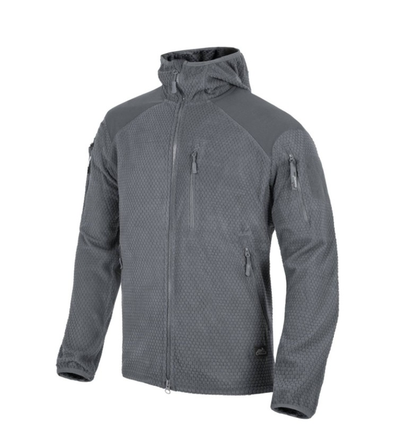 Куртка Alpha Hoodie Jacket - Grid Fleece Helikon-Tex Shadow Grey L Тактическая - изображение 1
