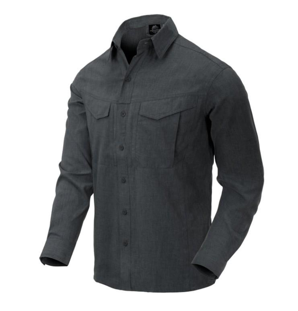 Рубашка Defender MK2 Gentleman Shirt Helikon-Tex Black Grey Melange L Тактическая мужская - изображение 1