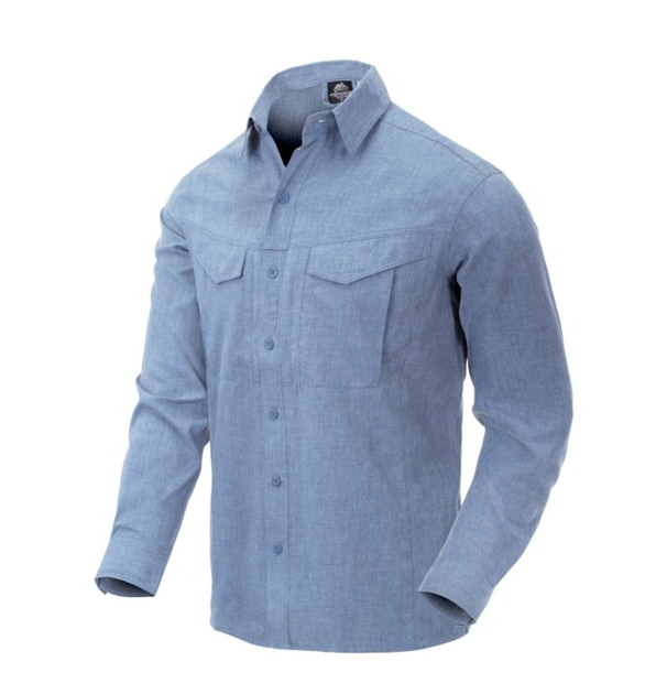 Рубашка Defender MK2 Gentleman Shirt Helikon-Tex Melange Light Blue M Тактическая мужская - изображение 1