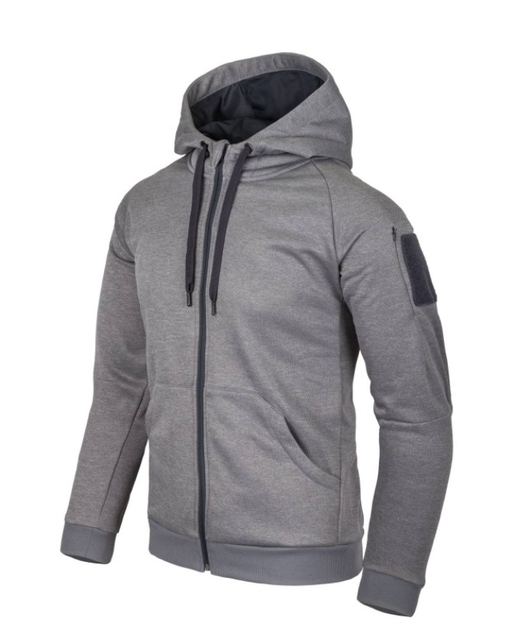 Куртка толстовка (Худи) Urban Tactical Hoodie (Fullzip) Helikon-Tex Grey Melange 3XL Тактическая мужская - изображение 1