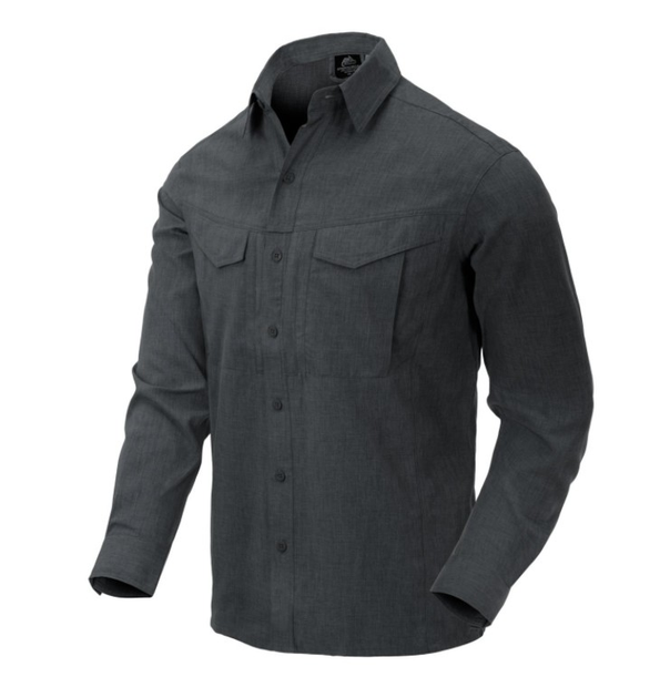 Рубашка Defender MK2 Gentleman Shirt Helikon-Tex Black Grey Melange XS Тактическая мужская - изображение 1