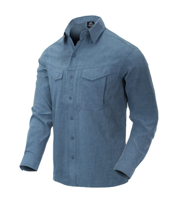 Рубашка Defender MK2 Gentleman Shirt Helikon-Tex Melange Blue XS Тактическая мужская - изображение 1