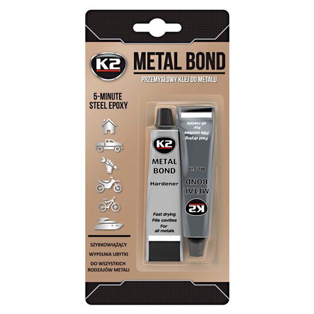 Эпоксидный двухкомпонентный клей для металла K2 Metal Bond (B116N) 56г ...