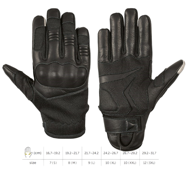 Тактические сенсорные кожаные перчатки Holik Beth black размер 2XL - изображение 2