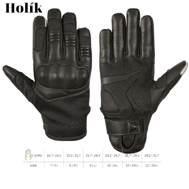 Тактические сенсорные кожаные перчатки Holik Beth black размер XL - изображение 2