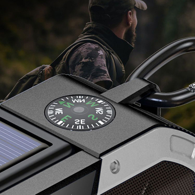 Динамо-фонарик KAYINOW 580F 5000 mAh Gray Led с радиоприемником и павербанком - изображение 4