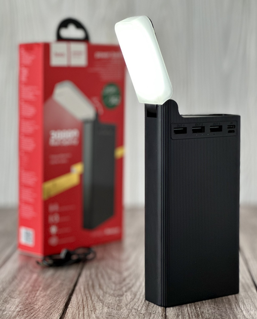 Power Bank HOCO J62 30000 mAh с фонариком, быстрая зарядка 22W (Black ...