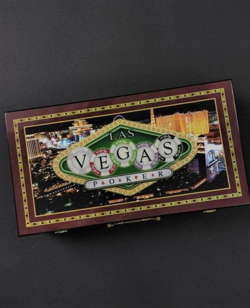 Набор для покера в MDF чемодане LAS VEGAS W300N на 300 фишек с номиналом (р-р 41х22х8,5см) - изображение 3