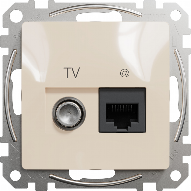 Розетка Schneider Electric RJ45 категория 6 UTP-TV Sedna Design Бежевая ...