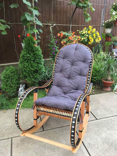 Кресло-качалка для дачи разборное двухместное 880-15R металл и дерево