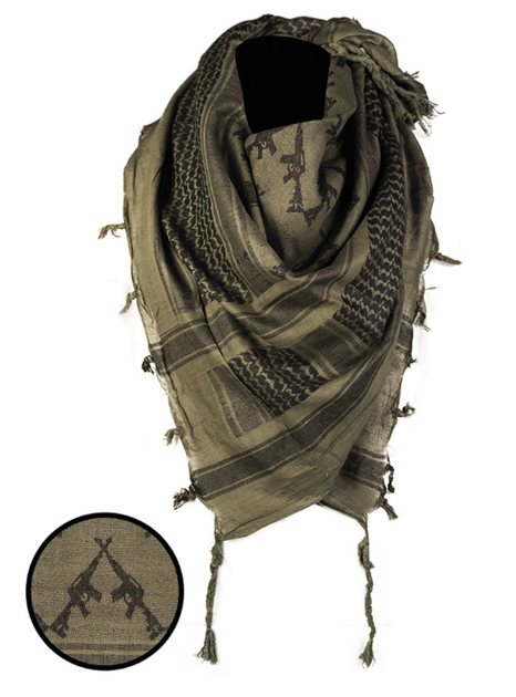 Арафатка шарф-шемаг тактична 110x110см Автомат Mil-Tec Універсальний Олива - зображення 1
