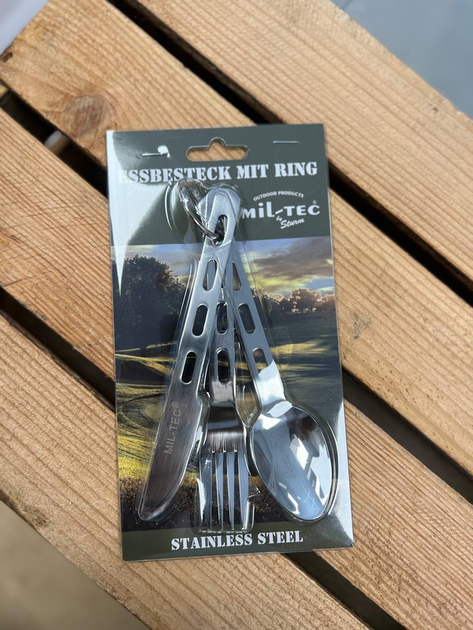 Набір столовий на кільці Mil-Tec ESSBESTECK M.RING S/STEEL LIGHT WEIGHT (14623000) - зображення 5
