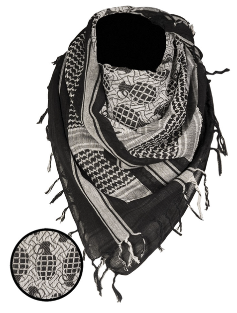 Арафатка шарф - шемаг 110х110 см Mil-Tec Универсальный Черный из 100% хлопока защита от холода и солнца на шею лицо платок на голову для активного отдыха - изображение 1