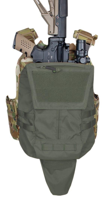 Плитоноска бронежилет Олива на 6 магазинов c штурмовой панелью рюкзак под винтовку AR,АК Olive Ranger Green IDP7404RG - изображение 2