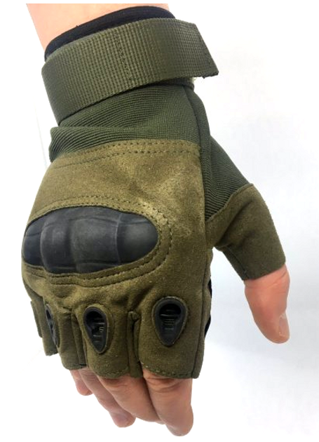 Тактичні рукавиці без пальців Combat М олива - зображення 1