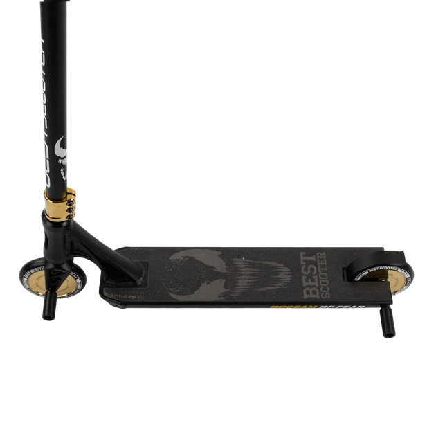 Трюковый самокат двухколесный с алюминиевыми пегами Best Scooter SIMBIOTE Черный с желтым - изображение 2