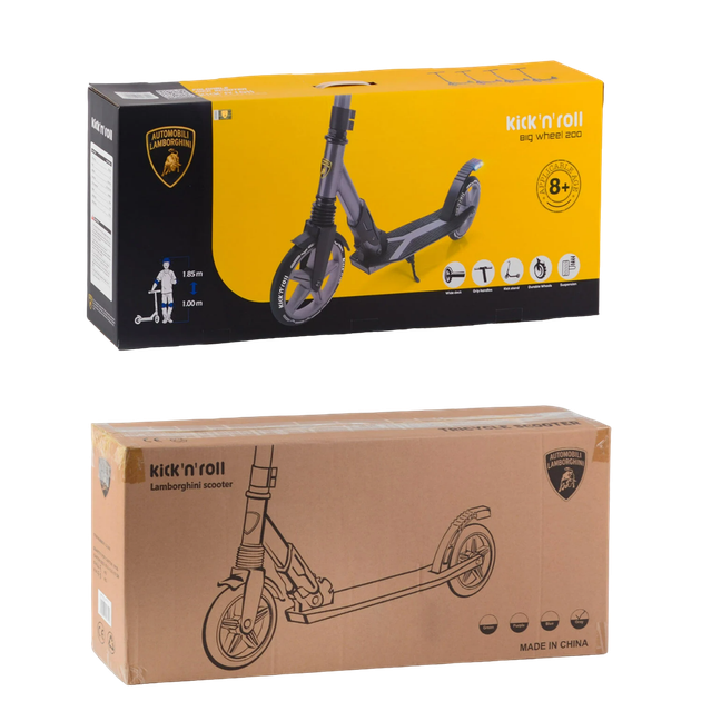 Самокат двухколесный с подножкой и амортизатором Lamborghini Зеленый - изображение 4