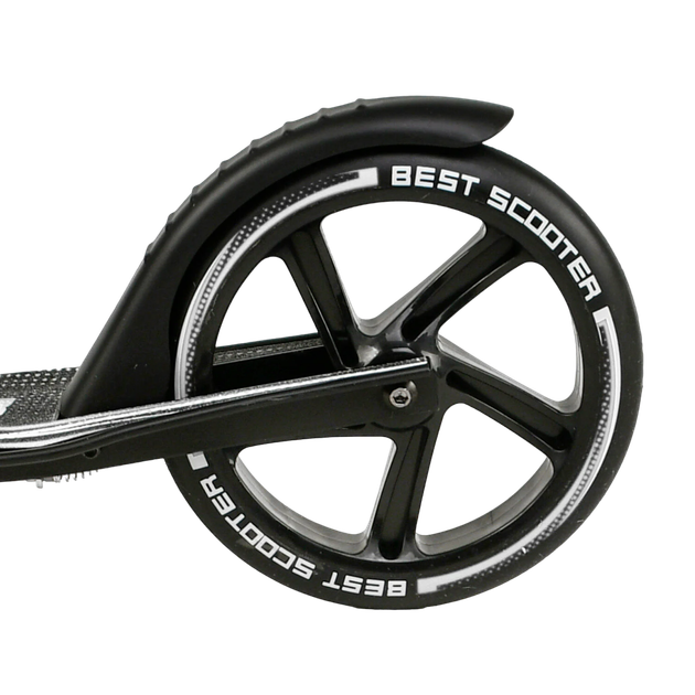 Самокат двухколесный с большими колесами и ручным тормозом Best Scooter Черный - Фото 6 Самокат двухколесный с большими колесами и ручным тормозом Best Scooter Черный - изображение 6