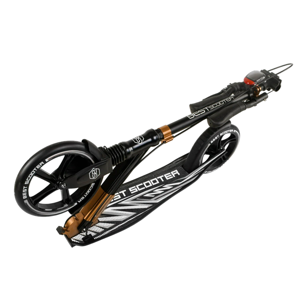 Самокат двухколесный с большими колесами и ручным тормозом Best Scooter Черный - Фото 7 Самокат двухколесный с большими колесами и ручным тормозом Best Scooter Черный - изображение 7
