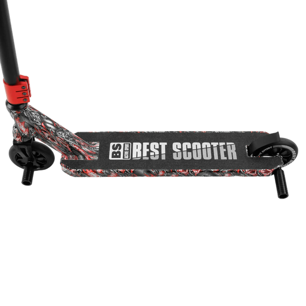 Трюковый самокат с принтом Best Scooter Черный с красным вид 1 - изображение 2