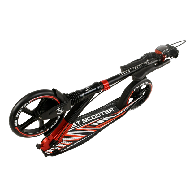 Самокат двухколесный с большими колесами и ручным тормозом Best Scooter Черный с красным - Фото 7 Самокат двухколесный с большими колесами и ручным тормозом Best Scooter Черный с красным - изображение 7