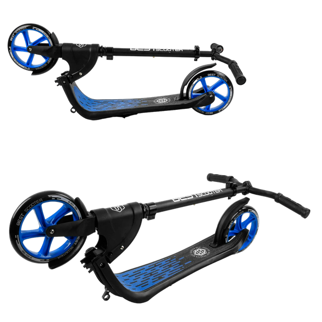 Самокат двоколісний з великими колесами і підніжками Best Scooter Синій - Фото 3 Самокат двоколісний з великими колесами і підніжками Best Scooter Синій - зображення 3
