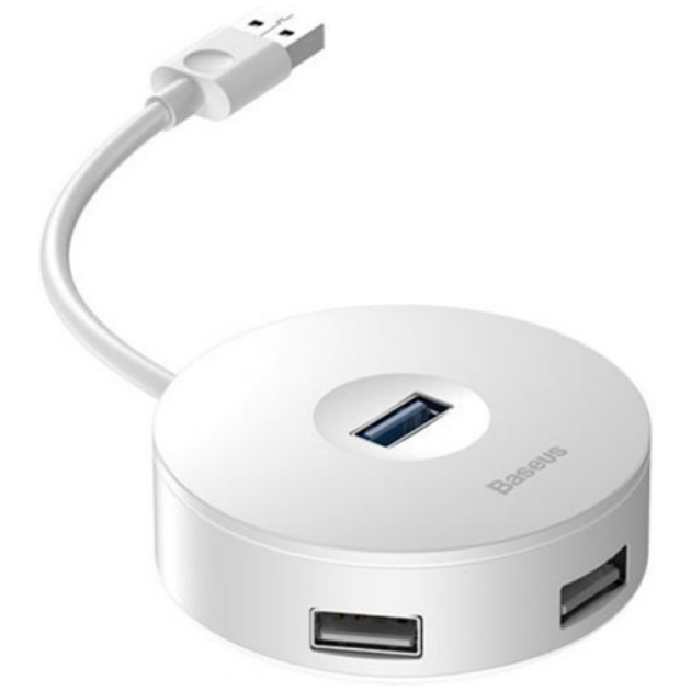 USB-хаб Baseus Round box USB 3.0 to USB 3.0х1 + USB 2.0х3 White (CAHUB-F02) - изображение 1