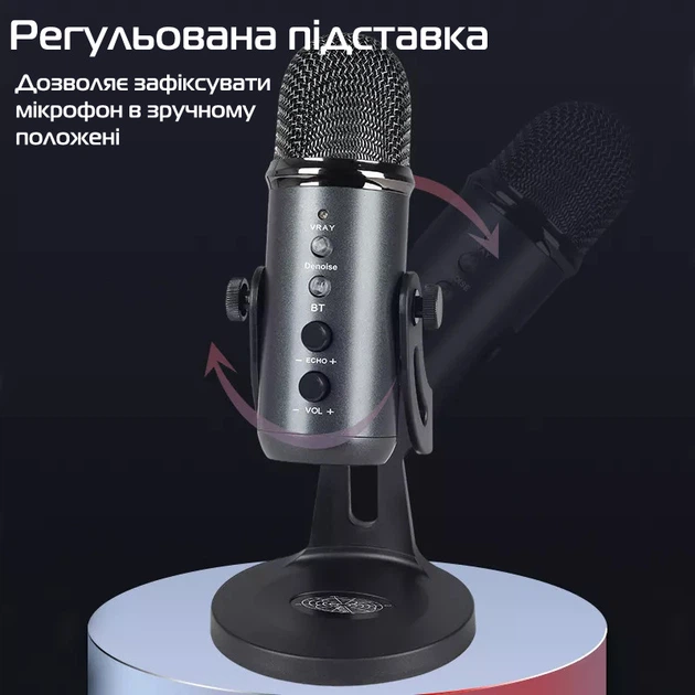 Професійний ігровий мікрофон Manchez W-900 (USB) зі стійкою Black - зображення 3