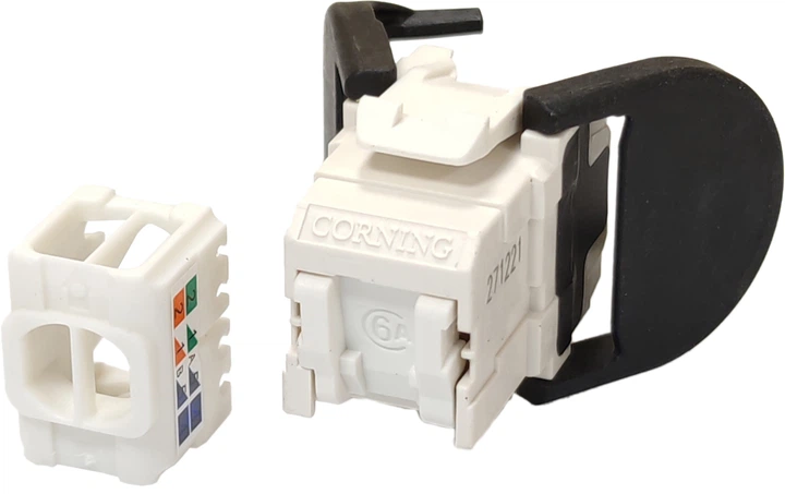 Модуль Corning RJ45 UTP кат. 6А самозажимной KeyStone Белый (XF500006440) - Фото 1 Модуль Corning RJ45 UTP кат. 6А самозажимной KeyStone Белый (XF500006440) - изображение 1