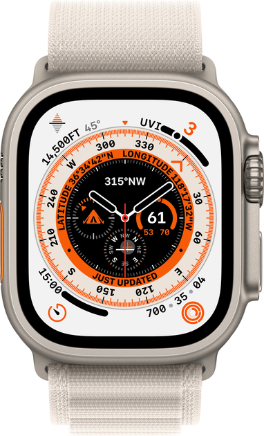 Смарт-годинник Apple Watch Ultra GPS + Cellular 49mm Titanium Case with Starlight Alpine Loop - Small (MQFQ3) - зображення 3