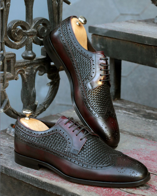 Leiden weave wingtip on sale blucher